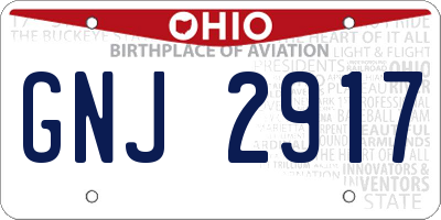 OH license plate GNJ2917