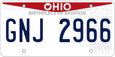 OH license plate GNJ2966
