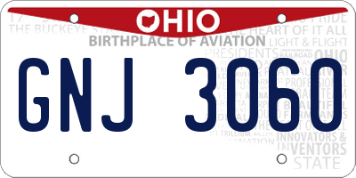 OH license plate GNJ3060