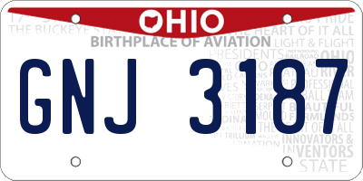 OH license plate GNJ3187