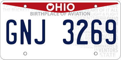 OH license plate GNJ3269