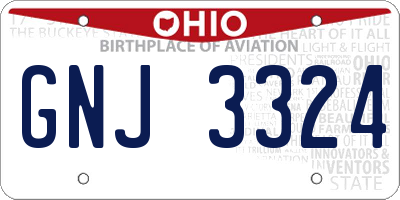 OH license plate GNJ3324