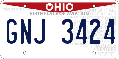 OH license plate GNJ3424