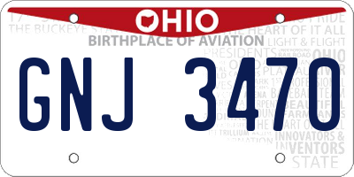 OH license plate GNJ3470