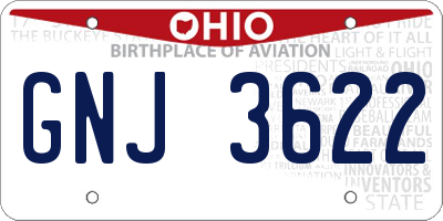 OH license plate GNJ3622