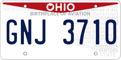 OH license plate GNJ3710