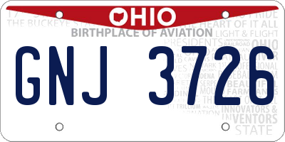 OH license plate GNJ3726