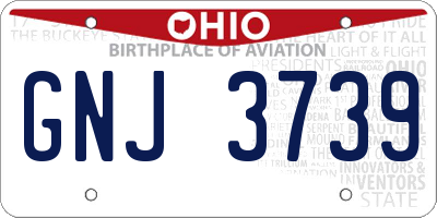 OH license plate GNJ3739