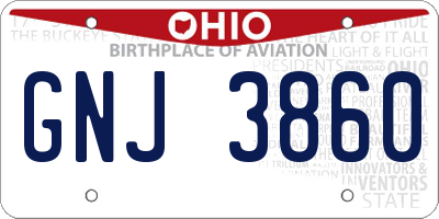 OH license plate GNJ3860