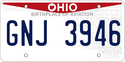 OH license plate GNJ3946