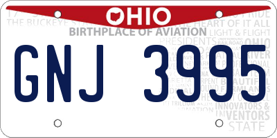 OH license plate GNJ3995