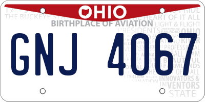 OH license plate GNJ4067