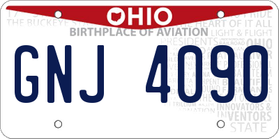 OH license plate GNJ4090