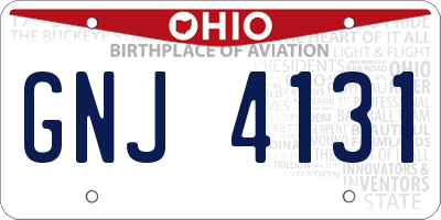 OH license plate GNJ4131