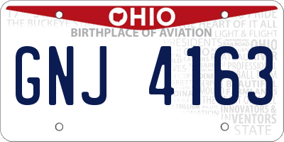 OH license plate GNJ4163