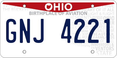 OH license plate GNJ4221