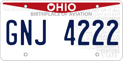 OH license plate GNJ4222