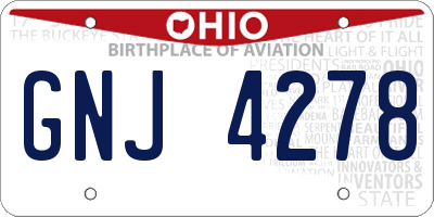 OH license plate GNJ4278