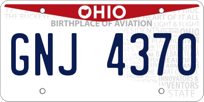 OH license plate GNJ4370