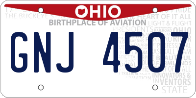 OH license plate GNJ4507