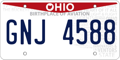 OH license plate GNJ4588