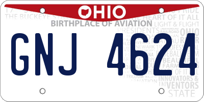 OH license plate GNJ4624