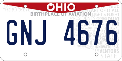 OH license plate GNJ4676