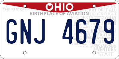 OH license plate GNJ4679
