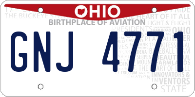 OH license plate GNJ4771