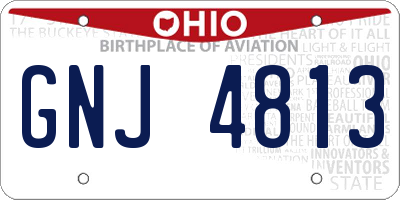 OH license plate GNJ4813