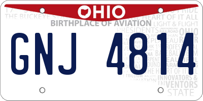 OH license plate GNJ4814