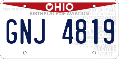 OH license plate GNJ4819