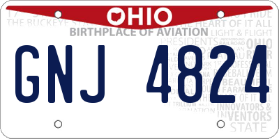 OH license plate GNJ4824