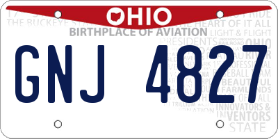 OH license plate GNJ4827