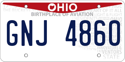 OH license plate GNJ4860