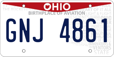 OH license plate GNJ4861