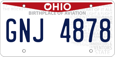 OH license plate GNJ4878