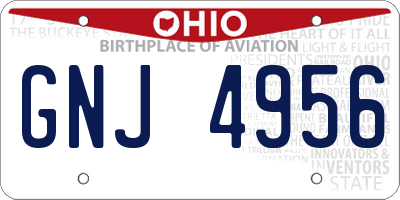 OH license plate GNJ4956
