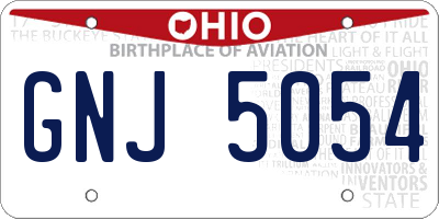 OH license plate GNJ5054