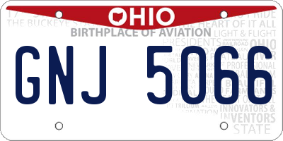 OH license plate GNJ5066