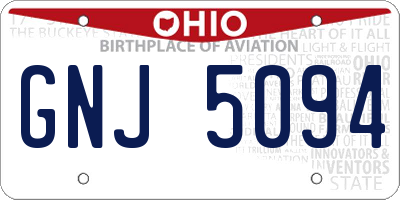 OH license plate GNJ5094