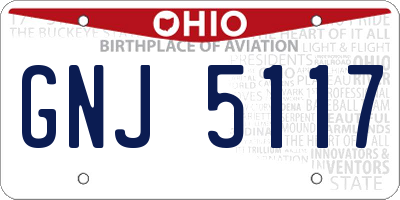 OH license plate GNJ5117