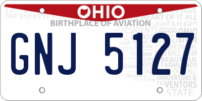 OH license plate GNJ5127