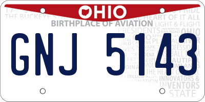 OH license plate GNJ5143