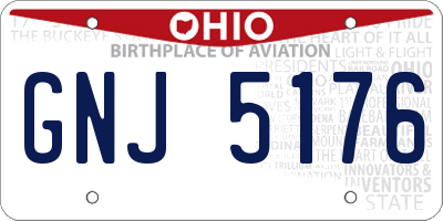 OH license plate GNJ5176