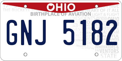 OH license plate GNJ5182