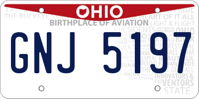 OH license plate GNJ5197