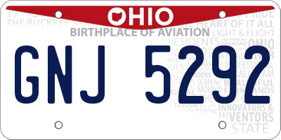 OH license plate GNJ5292