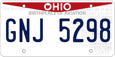 OH license plate GNJ5298