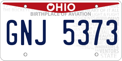 OH license plate GNJ5373
